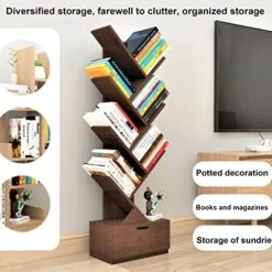 Tree Shelf, Tree Shaped Standing Shelf, Vertical Floor-to-ceiling Bookshelves, Space Saving Tree Bookshelves For Living Room Home Office Bookshelves In Office, Living Room ( Color : Wood Color , Size 16 Tree Shelf, Tree Shaped Standing Shelf, Vertical Floor-to-ceiling Bookshelves, Space Saving Tree Bookshelves For Living Room Home Office Bookshelves In Office, Living Room ( Color : Wood Color , Size -Safavieh Furniture 51R05rdtu4L