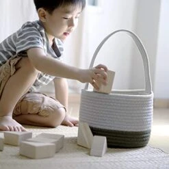 Guidecraft Woven Block Baskets - Set Of 2: Natural Multi-Functional Toy Storage, Fabric Block Organizer For Kids Playroom -Safavieh Furniture 51RMeCFZfmL