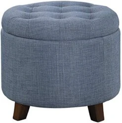 Lexicon Avon Round Tufted Fabric Storage Accent Ottoman, 20" W, Blue 11 Lexicon Avon Round Tufted Fabric Storage Accent Ottoman, 20" W, Blue -Safavieh Furniture 51RaQyTmhQL. AC