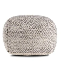 Anji Mountain Square Pouf , 22" X 22" X 17", Gray 17 Anji Mountain Square Pouf , 22" X 22" X 17", Gray -Safavieh Furniture 51RaukWFObL