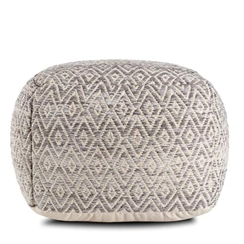 Anji Mountain Square Pouf , 22" X 22" X 17", Gray 3 Anji Mountain Square Pouf , 22" X 22" X 17", Gray - Image 3