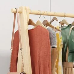 KARMIO Free Standing Coat Stand Hanging Rail With Shelf Wooden Foldable Hall Tree For Entryway And Hallway Easy Assembly (Color : Brown, Size : 60 * 46 * 150cm) -Safavieh Furniture 51RdsZMBRYL