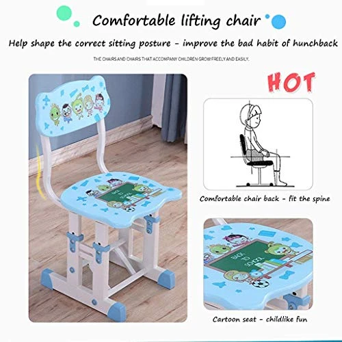 ATAAY Kids Desk Height Adjustable Study Table Study Desk Pull-Out Drawer Book Shelf Home Writing Desk Eye Protection Desk Child Sitting Posture Correction Chair 4 ATAAY Kids Desk Height Adjustable Study Table Study Desk Pull-Out Drawer Book Shelf Home Writing Desk Eye Protection Desk Child Sitting Posture Correction Chair - Image 4