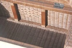 Bruno Handmade 32 Inch Rattan Wicker Chest Storage Trunk Organizer Ottoman W/Cushion Dark Brown -Safavieh Furniture 51Sld6QQwpL