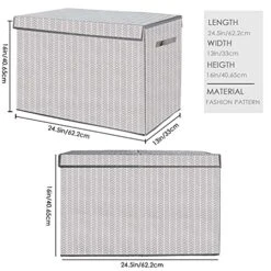 VERONLY Kids Toy Box Chest Storage With Lid Set Of 2 - Collapsible Sturdy Toys Boxes Organizer Bins With Handles For Nursery,Playroom,Closet Home Organization -Safavieh Furniture 51T7RBacSRS