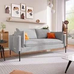 2-Piece Linen Fabric Sofa Set With USB Charging Ports, Morden Style Upholstered Sofa And Loveseat Sets With 3 Seat Sofa Couch And Loveseat Sofa For Living Room, Apartment (2+3 Seat, Grey) 14 2-Piece Linen Fabric Sofa Set With USB Charging Ports, Morden Style Upholstered Sofa And Loveseat Sets With 3 Seat Sofa Couch And Loveseat Sofa For Living Room, Apartment (2+3 Seat, Grey) -Safavieh Furniture 51TDsZFxiWL