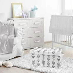 Sweet Jojo Designs Grey Woodland Arrow Boy Or Girl Small Fabric Toy Bin Storage Box Chest For Baby Nursery Or Kids Room - Gray And White Mod Modern