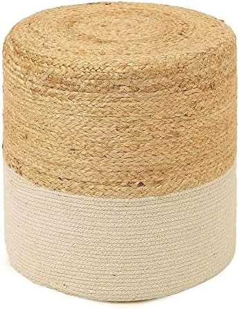 · REDEARTH · Cylindrical Pouf Foot Stool Ottoman -Jute Braided Accent Chair Footrest For The Living Room, Bedroom, Nursery, Patio, Lounge & Other Rooms In The Home (14.5”x14.5”x16”; Natural Ivory) 10 · REDEARTH · Cylindrical Pouf Foot Stool Ottoman -Jute Braided Accent Chair Footrest For The Living Room, Bedroom, Nursery, Patio, Lounge & Other Rooms In The Home (14.5”x14.5”x16”; Natural Ivory) - Image 10