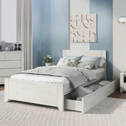 3 Pieces Bedroom Furniture Set, Manufacture Wood Bedroom Sets With Twin Size Storage Platform Bed W/Drawer, Nightstand And 5-Drawer Large Storage Chest, Stone Gray, Manufacture Wood -Safavieh Furniture 51Tf8slnsRL. AC