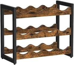 SONGMICS Countertop Wine Rack, 3-Tier Display Wine Storage Shelves, Holds 12 Bottles, Bamboo Wobble-Free Bottle Holder For Kitchen Bar Dining Room Living Room, Rustic Brown And Black UKWR011B01 15 SONGMICS Countertop Wine Rack, 3-Tier Display Wine Storage Shelves, Holds 12 Bottles, Bamboo Wobble-Free Bottle Holder For Kitchen Bar Dining Room Living Room, Rustic Brown And Black UKWR011B01 -Safavieh Furniture 51TlZxtDKuL. AC