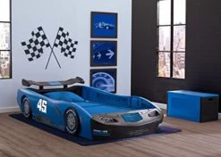 Delta Children Sport Race Car Twin Bed, Blue