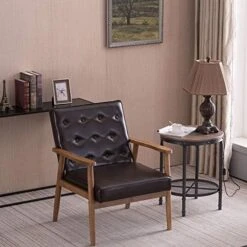 Bonnlo Mid-Century Sofa Couch For 2,Wooden Loveseat Sofa Modern Upholstered Loveseat Sofa Living Room 2-Seater Lounge Accent Chair, Fabric Grey -Safavieh Furniture 51U2i45eUDL. AC