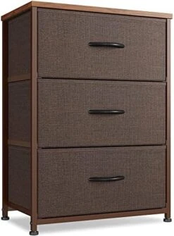 CubiCubi Dresser Nightstand For Bedroom, Small Kids Bedroom Fabric Tall Dresser 3 Drawer Storage Tower Organizer Unit For Hallway Entryway Closets, Steel Frame Wood Top, Dark Grey -Safavieh Furniture 51UDJtLa3eL. AC 1