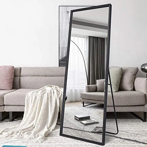 BOLEN 65”x22” Full Length Mirror With Wood Frame And Metal Holder, Large Rectangle Dressing Mirror Floor Mirror, HD And Explosion-Proof Silver Mirror, Standing Hanging Or Leaning Wall(Brown) 5 BOLEN 65”x22” Full Length Mirror With Wood Frame And Metal Holder, Large Rectangle Dressing Mirror Floor Mirror, HD And Explosion-Proof Silver Mirror, Standing Hanging Or Leaning Wall(Brown) - Image 5