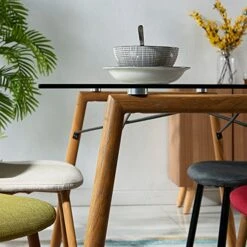 Versanora Minimalista Dining Tables, Clear, 31.5 In X 55.12 In X 29.92 In -Safavieh Furniture 51UI6T6eQyL