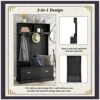 Entryway Bench With Coat Rack And Shoe Storage, Entry Bench With Storage And Coat Hooks, Hall Tree With Shoe Storage, Entryway Storage Bench With Coat Rack,Black Halltree Entryway With Storage Bench