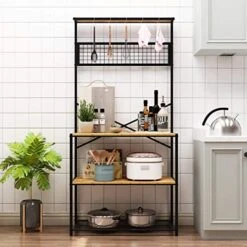 SogesGame Kitchen Baker's Rack 4-Tier Storage Rack Shelves, Multi-Storage Function Display Storage Rack, Microwave Stand Utility Cart, Plant Flower Stand, For Kitchen And Living Room 11 SogesGame Kitchen Baker's Rack 4-Tier Storage Rack Shelves, Multi-Storage Function Display Storage Rack, Microwave Stand Utility Cart, Plant Flower Stand, For Kitchen And Living Room -Safavieh Furniture 51UJJw9Lh6L