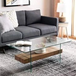 Safavieh Home Kayley Natural And Glass Coffee Table -Safavieh Furniture 51UceR2kEDL. AC