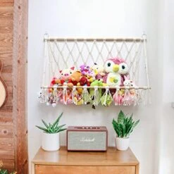 Stuffed Animal Hammock Stuffed Animal Storage Stuffed Animal Net Corner Hanging Net Holder Toy Storage Organizer For Plush Toys Kids Bedroom Decor