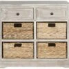 Safavieh American Homes Collection Herman Whitewash Wicker Basket Storage Unit