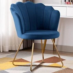 Duhome Velvet Accent Chair Living Room Chair，Corner Chair Reception Chair For Bedroom Living Room, Shell Shaped Living Room Chair With Golden Metal Legs, DarkBlue -Safavieh Furniture 51V1p2igsZL. AC
