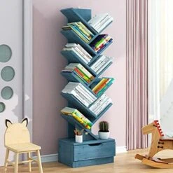PAKMEZ Tree Shelf, Tree Shape Bookshelf, Bookshelf With Drawer, Room Divider Filing Rack Storage Rack, Space Saving,for Living Room Home Office Bookshelves In Office (Color : Blue, Size : 10 Floors) 27 PAKMEZ Tree Shelf, Tree Shape Bookshelf, Bookshelf With Drawer, Room Divider Filing Rack Storage Rack, Space Saving,for Living Room Home Office Bookshelves In Office (Color : Blue, Size : 10 Floors) -Safavieh Furniture 51VEy8MUXL. AC