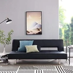 Astrid Futon Sofa Bed Faux Leather Futon Couch Modern Convertible Folding Sofa/Bed Couch With Chrome Legs Reclining Mini Coach Leather Futons Small Couch For Bedroom Living Rooms, Office - Caramel 29 Astrid Futon Sofa Bed Faux Leather Futon Couch Modern Convertible Folding Sofa/Bed Couch With Chrome Legs Reclining Mini Coach Leather Futons Small Couch For Bedroom Living Rooms, Office - Caramel -Safavieh Furniture 51VMWlNcfHL. AC