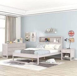 Bedroom Sets, 4-Pieces Queen Size Upholstered Platform Bed With 2 Nightstands And Storage Bench, Bedroom Furniture Sets, Queen Bedroom Sets, Beige -Safavieh Furniture 51VRKZaPWL. AC 1
