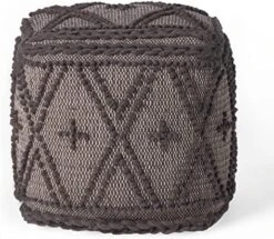 Christopher Knight Home Nina Large Square Casual Pouf, Boho, White Wool And Cotton -Safavieh Furniture 51VVeS9PkoL. AC