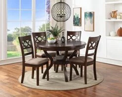 New Classic Furniture Cori 5-Piece Round Counter Dining Set With 1 Dining Table And 4 Chairs, 42-Inch, Bisque -Safavieh Furniture 51VX9TbmKFL. AC