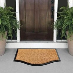 A1HC Natural Coir And Rubber Large Door Mat, 24x38, Thick Durable Doormats For Indoor Outdoor Entrance, Heavy Duty, Thin Profile Door Mat, Easy To Clean, Long Lasting Front Door Entry Doormat