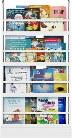 TEGIWA Kids Bookshelf, 4 Tier Wall Storage Bookshelf For Playroom Kids Room, White Finish (Color : White, Size : 22.8" X 4.7" X 43.3") -Safavieh Furniture 51VegbAbTVL