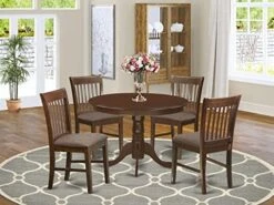 East West Furniture HLNO5-MAH-C Dining Table Set, 5-Piece -Safavieh Furniture 51VfuGwsptL. AC