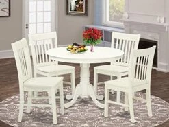 East West Furniture HLNO5-MAH-C Dining Table Set, 5-Piece -Safavieh Furniture 51Vv4mSZl8L. AC