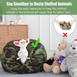 CALA Stuffed Animal Storage Bean Bag Chair-Cover Only- Extra Large 38" Kids Soft Toy Storage - 100% Cotton Canvas Bean Bag Chair(Camouflage) -Safavieh Furniture 51WK11zt32L