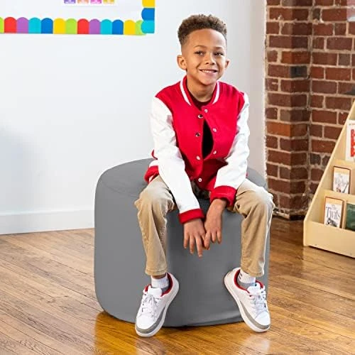 Jaxx Spring Modular Pouf Classroom Bean Bag Seat, Premium Vinyl - Submarine Grey 7 Jaxx Spring Modular Pouf Classroom Bean Bag Seat, Premium Vinyl - Submarine Grey - Image 7