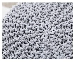 ALDEPO Shoe Cabinet Round Footstool Stool Small Footstool With Legs Upholstered Footstool With Removable Linen Cover - Handmade Wool Knitted Stool (Color : Red)