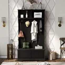 Hall Tree With Bench And Shoe Storage, Entryway Bench With Coat Rack, 24 Shoe Cubby, White 23 Hall Tree With Bench And Shoe Storage, Entryway Bench With Coat Rack, 24 Shoe Cubby, White -Safavieh Furniture 51Whi9Sl9NL. AC