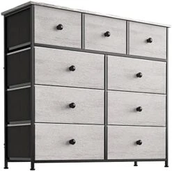 9 Drawer Dresser For Bedroom Chest Of Drawers Closets Large Capacity Organizer Tower Steel Frame Wooden Top Living Room Entryway Office (Black Grey) 17 9 Drawer Dresser For Bedroom Chest Of Drawers Closets Large Capacity Organizer Tower Steel Frame Wooden Top Living Room Entryway Office (Black Grey) -Safavieh Furniture 51Wi8UgjrcL. AC