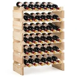 Giantex 36 Bottle Modular Wine Rack, 6 Tier Wine Display Shelves, Stackable Free Standing Wine Bottles Organizer For Bar, Cellar, Cabinet, Pantry, No Bolt Assembly, 25”LX11”WX33.5”H