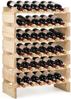 Giantex 36 Bottle Modular Wine Rack, 6 Tier Wine Display Shelves, Stackable Free Standing Wine Bottles Organizer For Bar, Cellar, Cabinet, Pantry, No Bolt Assembly, 25”LX11”WX33.5”H 9 Giantex 36 Bottle Modular Wine Rack, 6 Tier Wine Display Shelves, Stackable Free Standing Wine Bottles Organizer For Bar, Cellar, Cabinet, Pantry, No Bolt Assembly, 25”LX11”WX33.5”H -Safavieh Furniture 51WksfESSWL. AC