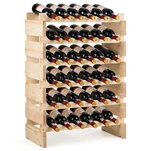 Giantex 36 Bottle Modular Wine Rack, 6 Tier Wine Display Shelves, Stackable Free Standing Wine Bottles Organizer For Bar, Cellar, Cabinet, Pantry, No Bolt Assembly, 25”LX11”WX33.5”H 1 Giantex 36 Bottle Modular Wine Rack, 6 Tier Wine Display Shelves, Stackable Free Standing Wine Bottles Organizer For Bar, Cellar, Cabinet, Pantry, No Bolt Assembly, 25”LX11”WX33.5”H