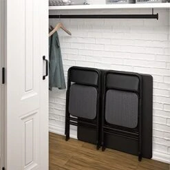 CoscoProducts COSCO Premium 5-Piece Table & Chair Dining Set, With 34" Vinyl Top Card Table And 4 Fabric Padded Seat & Back Folding Chairs, Black 13 CoscoProducts COSCO Premium 5-Piece Table & Chair Dining Set, With 34" Vinyl Top Card Table And 4 Fabric Padded Seat & Back Folding Chairs, Black -Safavieh Furniture 51Wn9RbNV6L