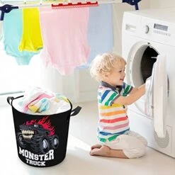 HoaMoya Collapsible Cartoon Monster Truck Laundry Hamper Nursery Hamper Large Waterproof Clothes Toy Storage Basket Bin For Kids Boys Girls Bedroom Bathroom -Safavieh Furniture 51WsFSee6GL