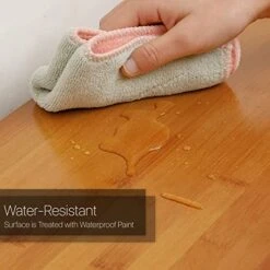 MoNiBloom Bamboo Shoe Bench, 2 Tiers Boots Heels Sneaker Organizer Rack Changing Stool With Seat For Hallway, Entryway, Living Room - Brown (6-8 Pairs) -Safavieh Furniture 51X1d0jOdOL