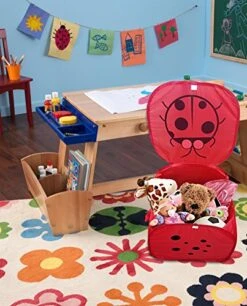 Decor Hut Red Lady Bug Pop Up Mesh Toy And Game Organizer Bin, With Lid & Easy To Carry Handles, Square Folding Toy Chest -Safavieh Furniture 51XCOFhFodL