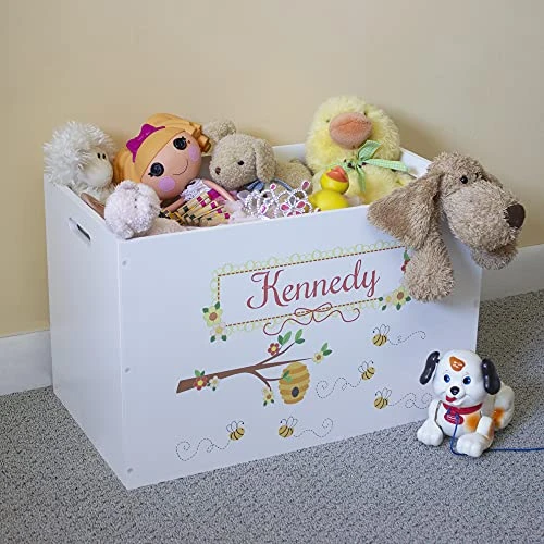 Personalized Ladybugs Childrens Nursery White Open Toy Box 2 Personalized Ladybugs Childrens Nursery White Open Toy Box - Image 2