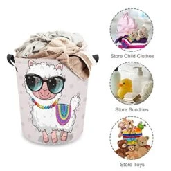 HoaMoya Collapsible Cute Cartoon Alpaca Laundry Hamper Funny Animal Nursery Hamper Large Waterproof Clothes Toy Storage Basket Bin For Kids Boys Girls Bedroom Bathroom -Safavieh Furniture 51XVQWkpZ2L