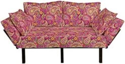 Ambesonne Striped Futon Couch, Nautical Anchors And Tape Motifs Sea Life Contrast Strips Maritime Art, Daybed With Metal Frame Upholstered Sofa For Living Dorm, Loveseat, Purple Lilac -Safavieh Furniture 51Xkx xrohL. AC