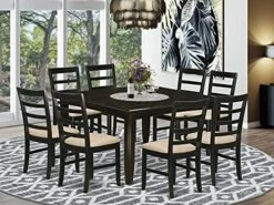 EAST WEST FURNITURE 9 Pc Dining Room Set-Square 54 Inch Gathering Table And 8 Stools